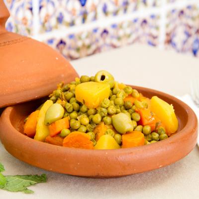 Tajine de pollo con verduras